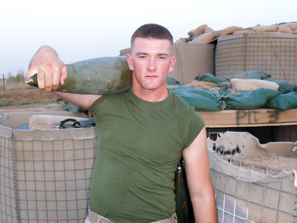 Jake Sheffield standing in the desert for the military