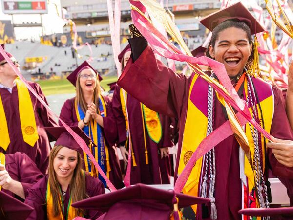 ASU graduates celebrating